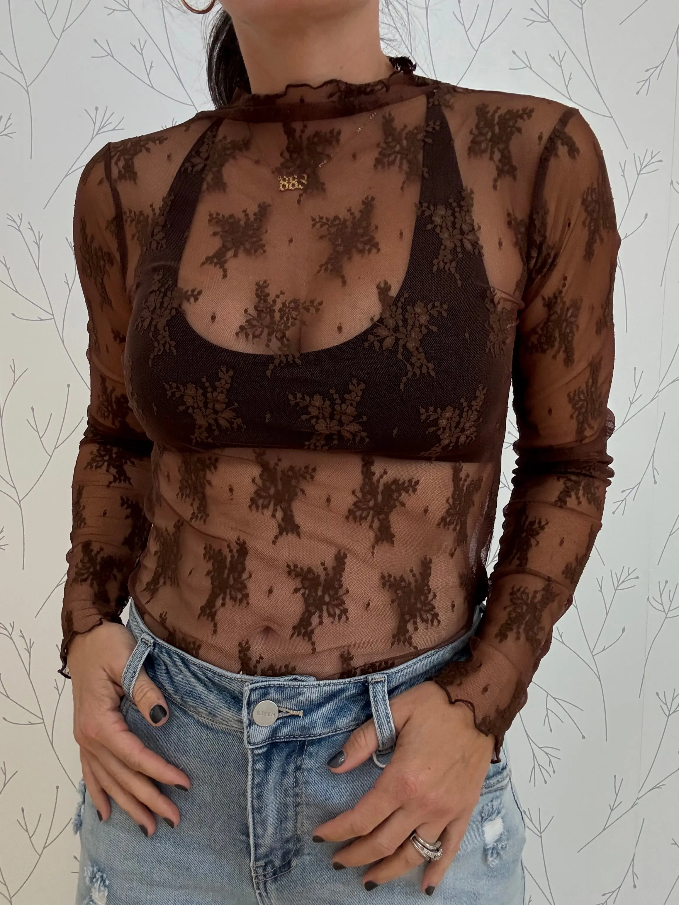 Layered Leaves Lace Top Layered Leaves Lace Top