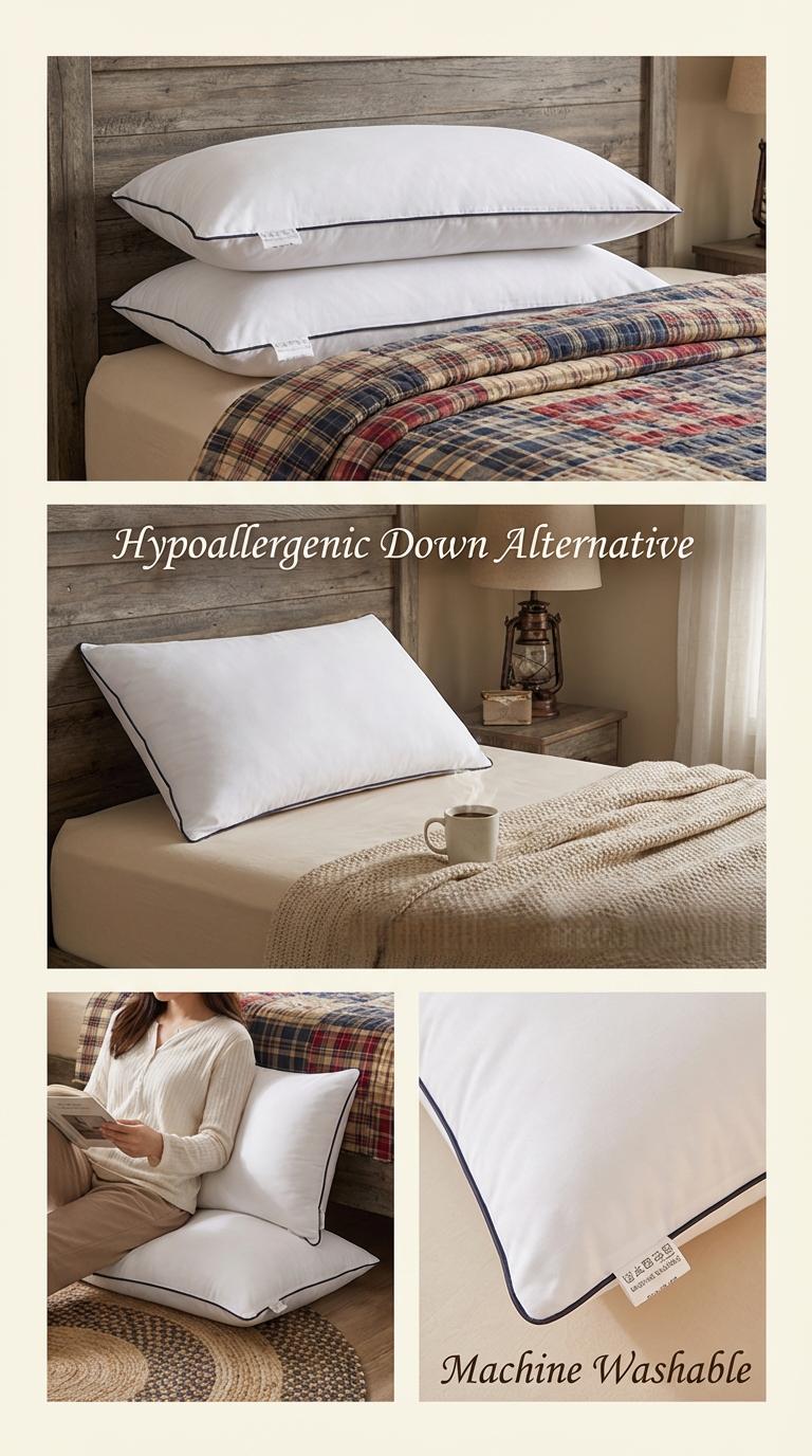 5-Star Hotel Pillow for Home - 2 Pack Cloud-Like Soft Pillows, Perfect for All Sleep Positions