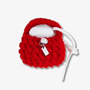 Knit Earbud / AirPods® Pouch - Red Knit Earbud / AirPods® Pouch - Red