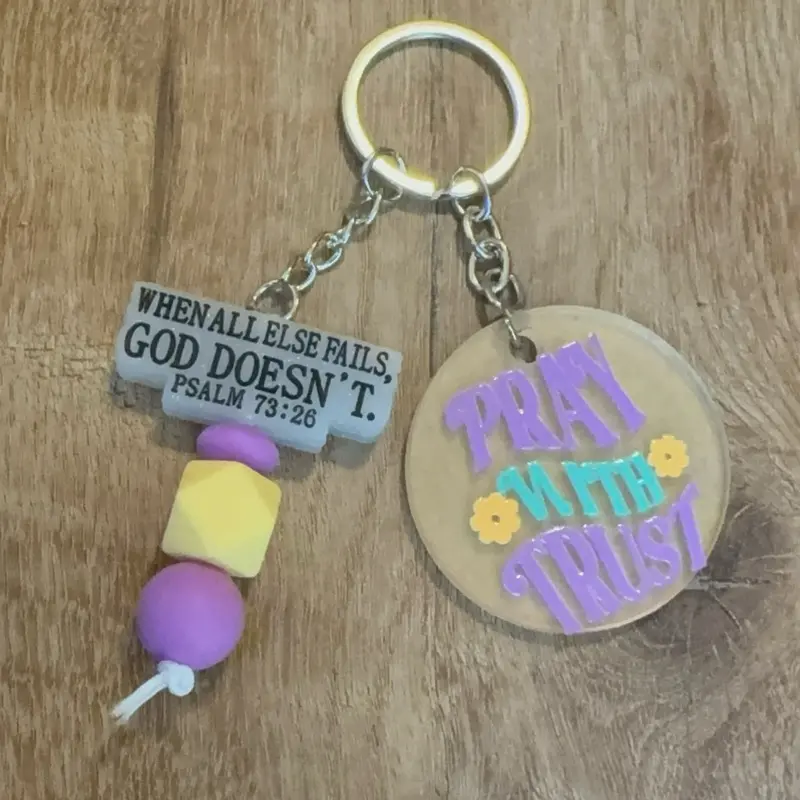 Faith & Bulldogs Handmade Keychains - Faith Collection & Bulldogs Collection - Lightweight Durable Key Ring - Perfect for Keys Backpacks Purses or Gifts - Faith Inspired Sports Fans & Bulldog Lovers