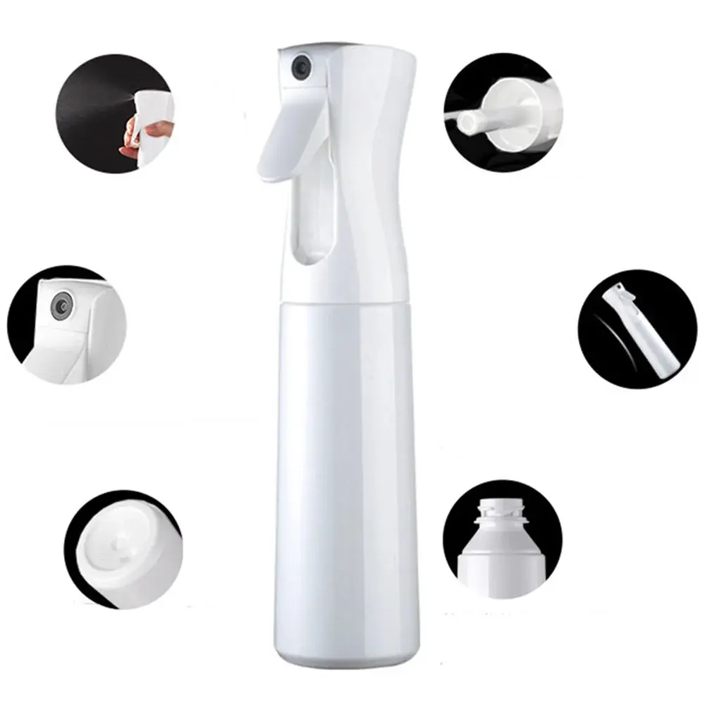 Continuous Mist Spray Bottle, Fine Water Sprayer for Hair Styling, Plants and Cleaning (200ml/300ml/500ml)