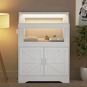 PAKASEPT Hamster Cage,Wood small animal Cage with Storage Cabinet,Visual and Ventilated Large Habitats Hamster House,Wood Hamster Cage with Storage Cabinet