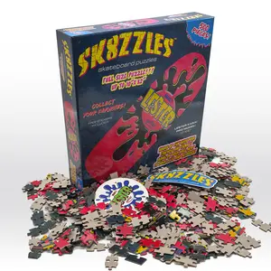 Lester Pink Sk8zzle Skateboard Puzzle - 500 Piece Full-Sized Puzzle 12"x34" Collectible Graphic for Skateboard Enthusiasts
