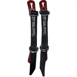 Adult Bull Riding Black Nylon Bottom Boot Heel Spur Straps 5/8" x 15" - EPT Bull Riding Gear