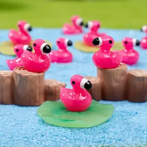 100Pcs Romantic Flamingo Resin Decorations, Duck Shape, Aquarium Toy House Garden Decoration, Party Gift DIY Crafts, Valentine's Day Present