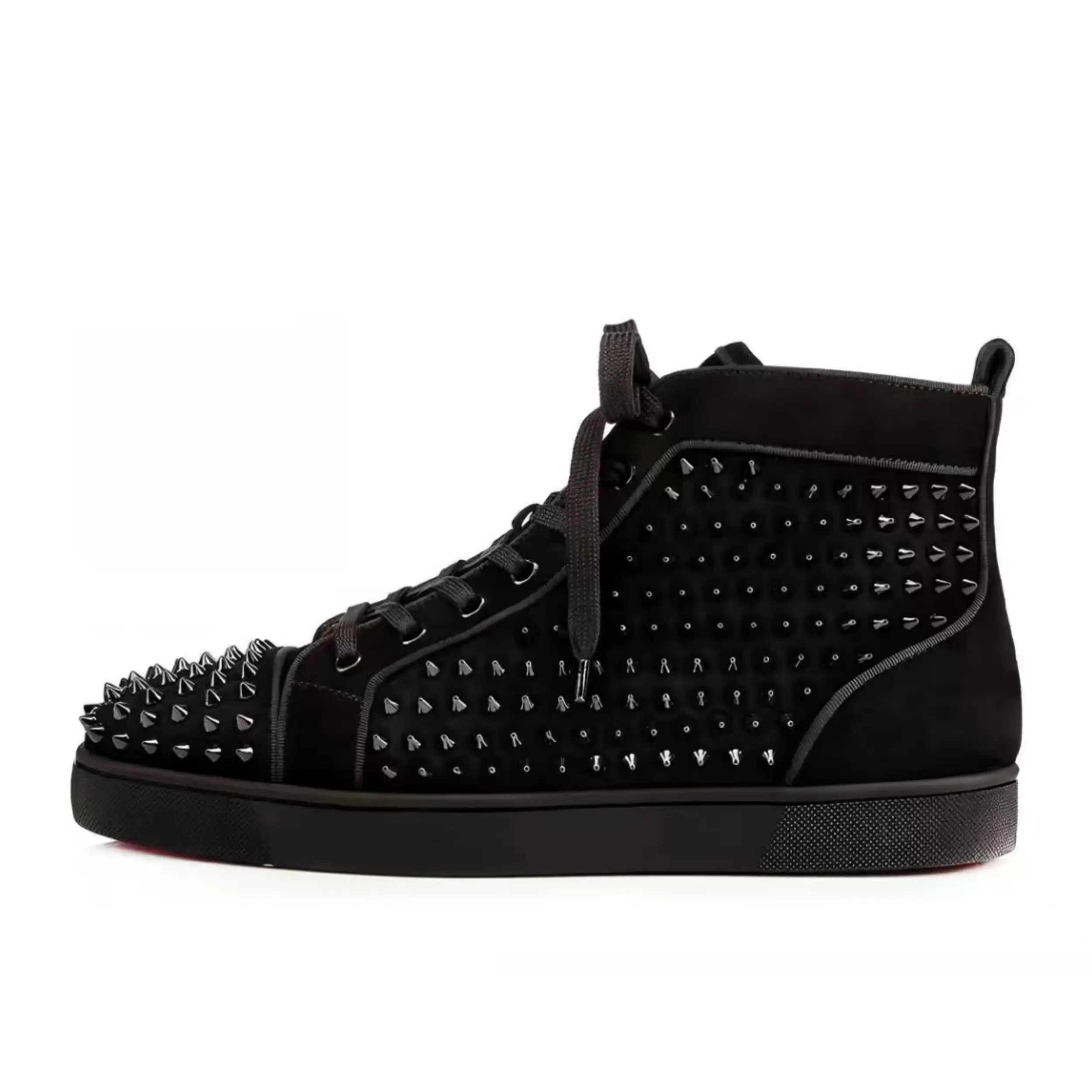 High-quality, fashionable and luxurious high-top sports shoes designer cool riveted thick-soled running shoes for men