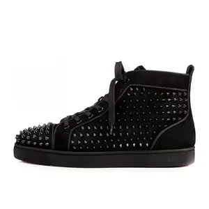 High-quality, fashionable and luxurious high-top sports shoes designer cool riveted thick-soled running shoes for men