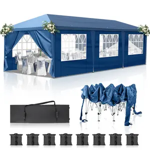 10x30ft Outdoor Pop Up Canopy, Portable Instant Canopy Tent with Removeable Sidewalls for Outdoor Events Party Wedding Birthday Graduation patio furniture, Summer Vibes