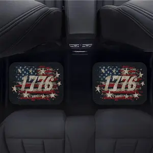 4pcs 1776 American Flag Pattern Car Floor Mats, Material, Perfect Interior Accessory for All Vehicle Types