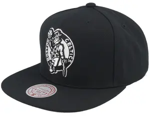 Mens Mitchell & Ness NBA EVERGREEN BLACK WHITE SNAPBACK CELTICS