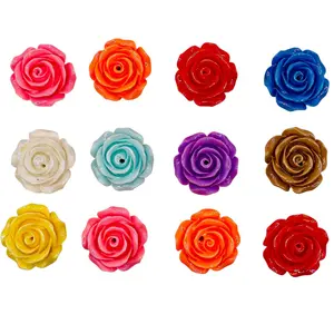 Acrylic Rose Beads Glossy 3D Flower Beads for Pens Jewelry & DIY Crafts in Vibrant Colors