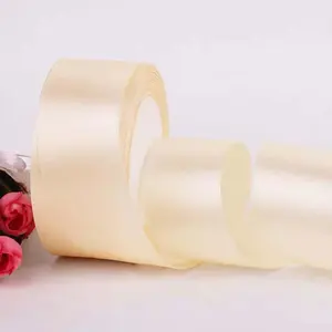 1/PCS 4cm Wide Colored Gift Wrapping Ribbon Satin Silk Weaving Ribbon for Rose Decorative Craft Supplies