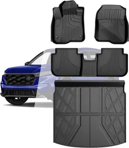 All-Weather Floor Mats & Cargo Liner for Honda CRV 2023-2025 + Hybrid | Custom Fit Full Set (Upper Deck Trunk) 2023-2025 CR-V Accessories