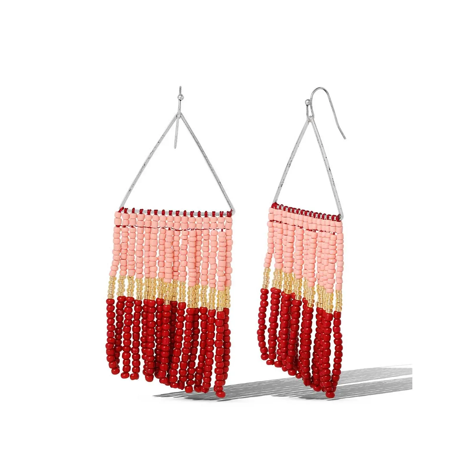 Multi Seed Beads Fringe Dangle Earring