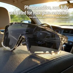 New Arrival: UV-Protective Sunglasses for Hiking & Cycling — Windproof, Changes color in response to UV intensity; the stronger the UV light, the deeper the color change.Sand-Resistant Sports Eyewear with Versatile, Stylish Photochromic Lenses