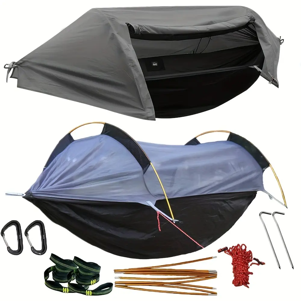 Hammock with Mosquito Net and Rain Cover 3-in-1 Camping Hammock Tent 440 Pound Load