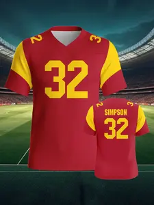 OJ #32 Red Football Jersey Retro Street Style Soft and Comfortable The Perfect Gift for Football Fans Sports Jersey