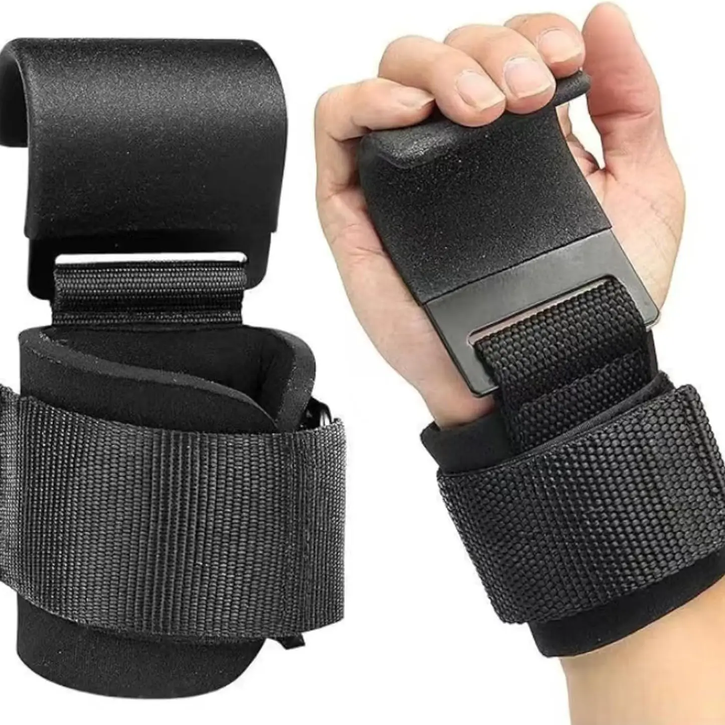 Weightlifting Hooks, Wrist Support, Non-Slip Hooks, Weightlifting and Pull-Up Wrist Guards, Unisex Gym Exercise Equipment, Weight Lifting Straps, Fitness Exercise Accessories, Fitness Workout Accessories