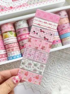 Bow Theme Washi Tape Set 42 Rolls with 10 Sample Cards for Gift Giving Storage Assorted Patterns for Journaling Scrapbooking