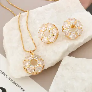 Lumière du soleil necklace and Earrings  Sets 20k Gold Plated