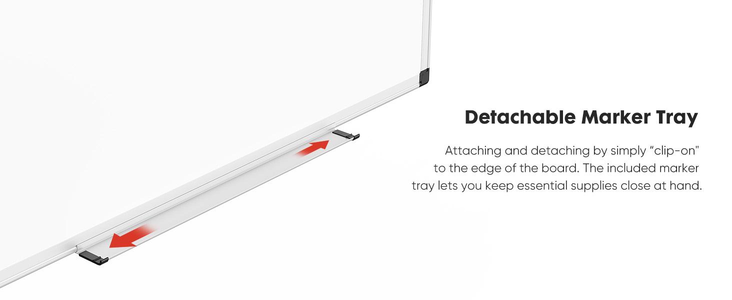 Magnetic Dry Erase Board 36 x 24 Inches White Board with Accessories, Includes Dry Eraser, Marker Tray & Fixing Kits