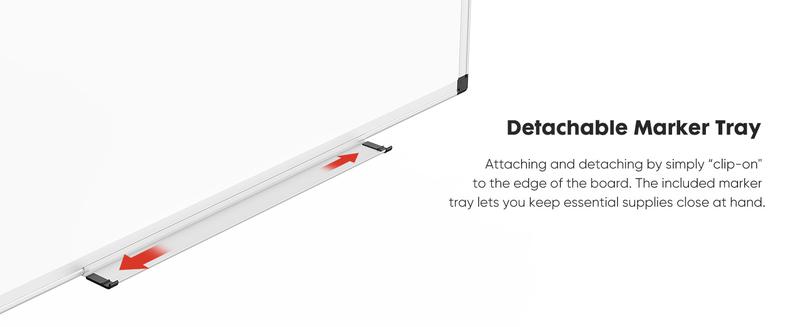 Magnetic Dry Erase Board 36 x 24 Inches White Board with Accessories, Includes Dry Eraser, Marker Tray & Fixing Kits