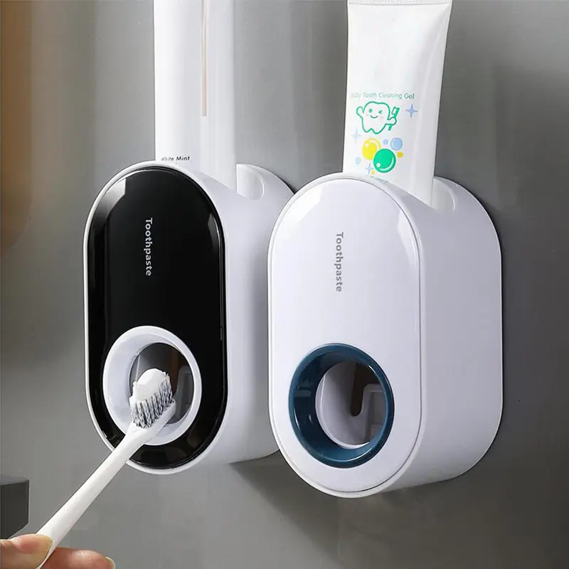 1pc Wall Mounted Automatic Toothpaste Squeezer And Toothbrush Holder - Bathroom Accessory, Toothpaste Dispenser, Standup Brush Holder, Bathroom Organizers & Storage, Toothbrush Holders For Bathrooms