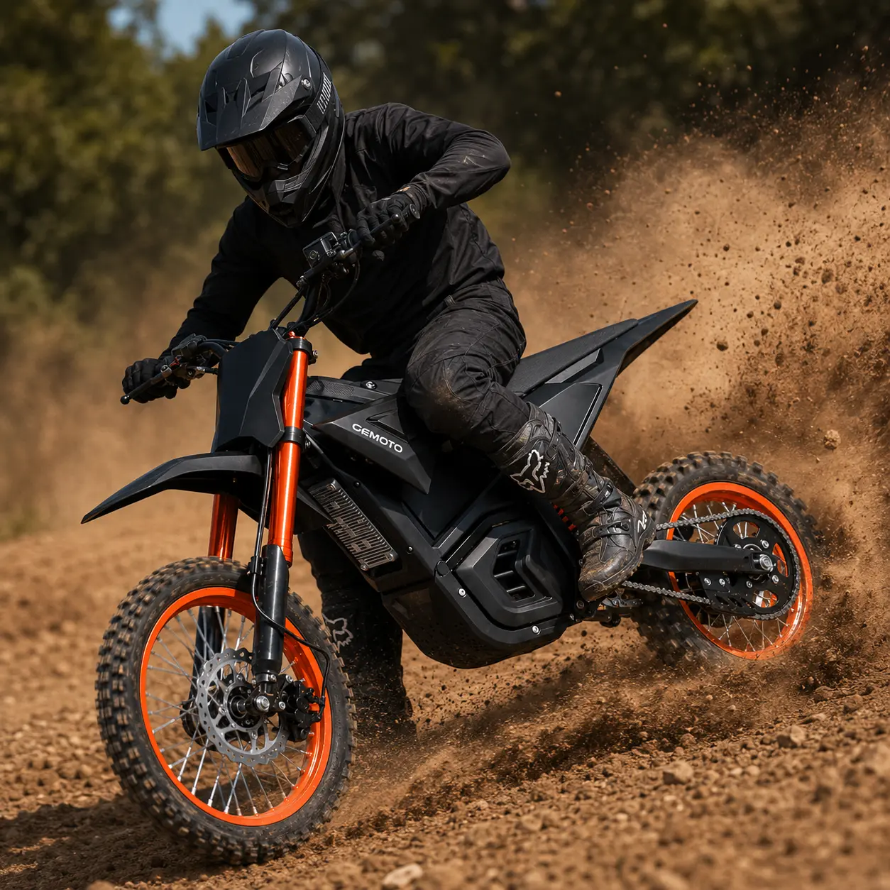 CEMOTO 72V 25Ah 6000W Electric Off-Road Bike for Teens & Adults, 53 MPH Max Speed, 60 mi Range, Full Suspension, Dual Disc Brakes