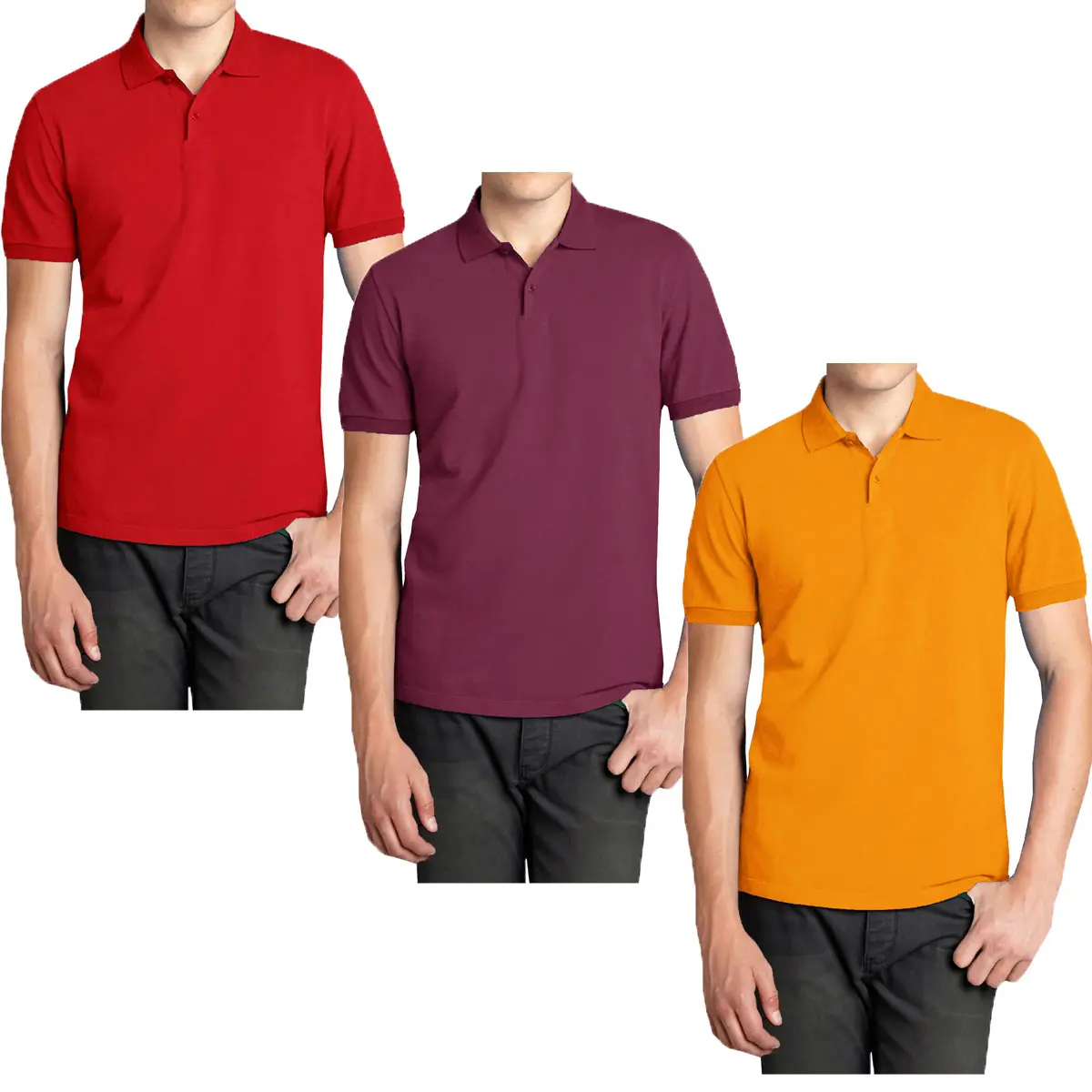 Men's 3 Pack Short Sleeve Classic Pique Polo Shirt Men's 3 Pack Short Sleeve Classic Pique Polo Shirt