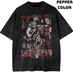 Comfort Color The Lost Boys Shirt, Horror Movie Shirts, Crew Neck Casual Tshirt, Vintage Graphic Tees, Unisex Halloween T-Shirt Gifts For Men Women Streetwear Top Menswear Womenswear
