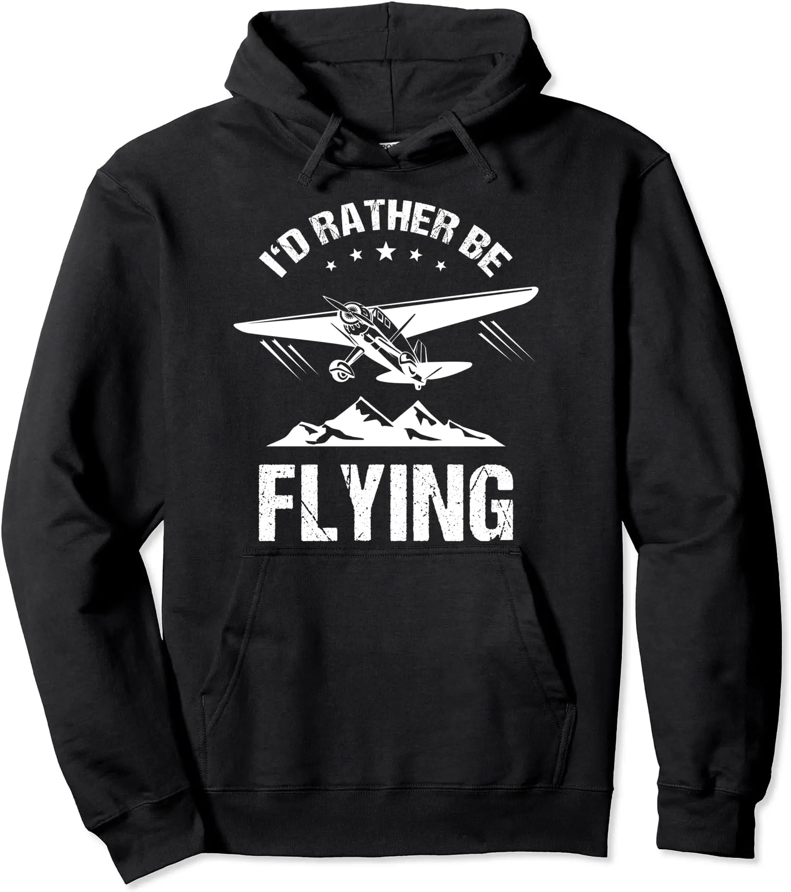 Retro Pilot Aviation I'd Rather be Flying Plane Gift Pilot Hoodie | Unisex Hooded Sweatshirt, Size S-3XL