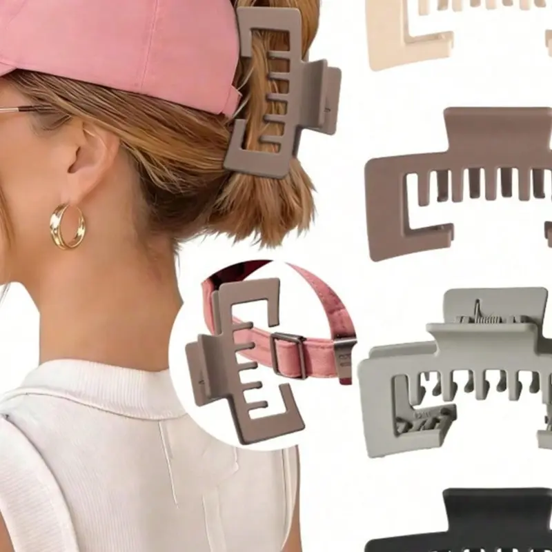 4 Large Claw Clips for Thick Hair, Claw Clip Pack, Hair Clips for Baseball Caps, Big Hair Claw Set for Women, Summer Hair Accessories Gift