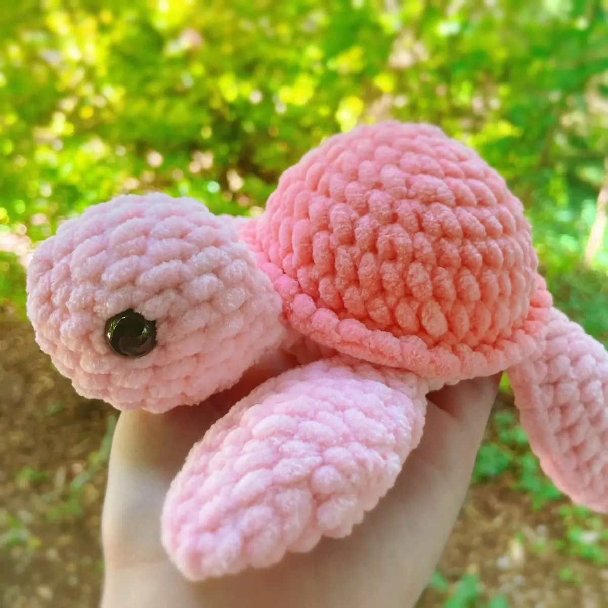 Pink Turtle Crochet Amigurumi Plushie
