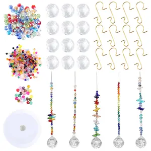 12 Set Colorful Crystals Glass Pendants Chandelier Suncatchers Prisms Hanging Ornament Octogon Chakra Crystal Pendants for Home,Office,Garden Decoration - Home Improvement.