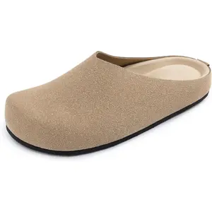 Women's Slip On Suede Clogs Comfortable Cork Footbed Mules Shoes for Nurse Work Outdoor Travel