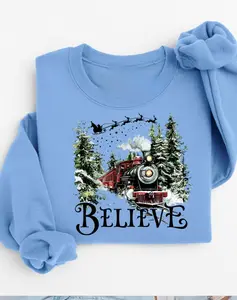 Polar Express Sweatshirt, Christmas Gift, Christmas Believe Sweater, Merry Christmas, Gift Ideas, All Aboard Polar Express, Hoodie Xmas