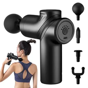 LEERCON Professional Deep Tissue Percussion Massage Gun with 6 Speed Levels & 4 Interchangeable Heads - Ultra Quiet Brushless Motor Under 45dB - Portable Muscle Recovery Device for Athletes Gym Workout Pain Relief