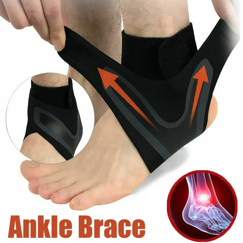 Healthcare Adjustable Protective Gear - Adult Ankle Compression Brace, Lightweight Neoprene, Adjustable Strap, Heat-Wicking, Breathable, Foot Pain Relief for Daily Exercise, Sports Support