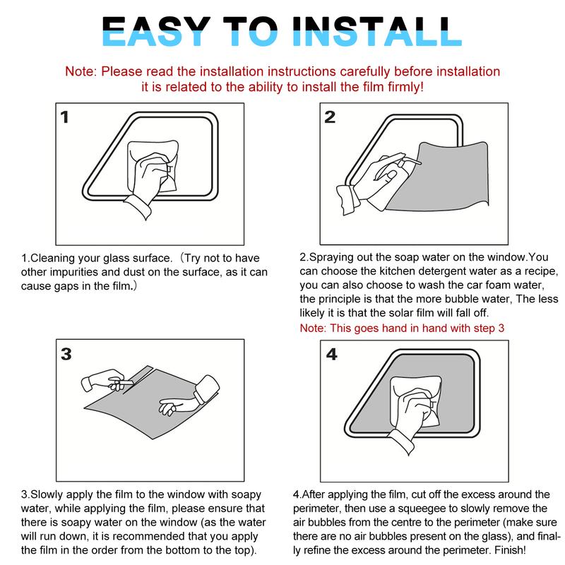 Window Tint Film 20" X10FT , 600CM Uncut Roll Window Tint Film 1%, 5%, 15% , 25% , 35%, 50% VLT Window UV Blocking and Privacy Film,All Car Side & Rear Window Tint for Home Office，Paper tube with pearl cotton, windshield