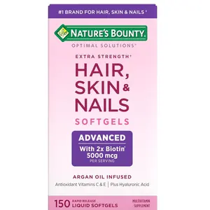 Advanced Hair, Skin & Nails, Argan-Infused Vitamin Supplement with Biotin and Hyaluronic Acid, 150 Rapid Release Softgels