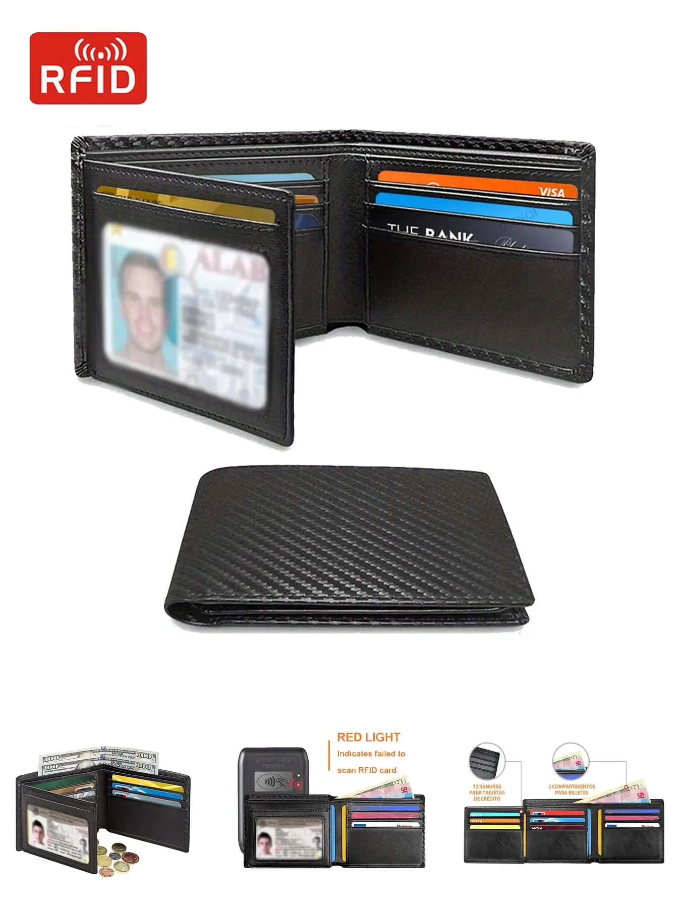 Men's Business Style Minimalist Trifold Wallet, RFID Blocking, Multi Card Slot Minimalist Wallet, Casual Trendy Versatile High-quality Daily Wallet, Business Fashion Wallet, Business Wallets