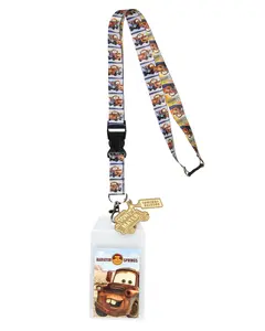 Disney Cars Mater Radiator Springs Lanyard ID Badge Holder with 3" Rubber Tow Mater Charm