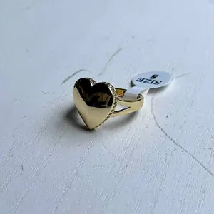 Heart Custom Name Gold Plated Ring - Personalized Gold Heart Shape Jewelry
