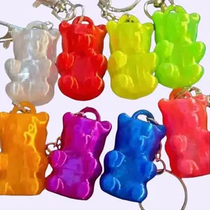 Gummy Bear Key Chain - Unique Rectangular Clip Key Chain with Fun Gummy Bear Design for Personalizing Keys collectible keychains in Vibrant Colors