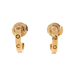 Pre-owned Cartier Love Hoop Earrings 18K Yellow Gold Small by Rebag