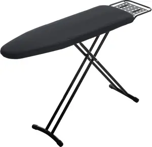 Ironing Board Full Size 54"x13" Heavy Duty Compact Ironing Board with Iron Rest, Heat Resistant Cover with Ultra Thick Padding, Height Adjustable Sturdy Iron Stand, Black