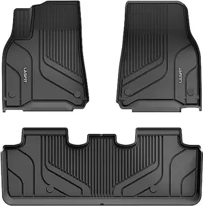 LASFIT Floor Mats for 2023 Tesla Model Y 2022 2021 2020 5 Seats, All Weather TPE Car Mats Custom Fit Floor Liners, Front and Rear 2 Rows Set