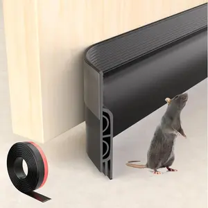 39" Black Door Draft Stopper – Under Door Sweep, Soundproof Seal Strip, Noise Blocker & Gap Filler for Exterior Doors        4o