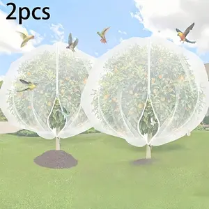 Two-Pack Fruit Tree Protection Net with Zipper Drawstring, Insect Barrier, Birdproof, Squirrel-Proof, Deer-Proof, Garden & Orchard Use