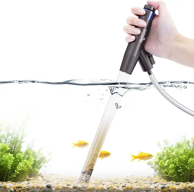 Seaoura Aquarium Vacuum Gravel Cleaner Adjustable Siphon Fish Tank Cleaner Manual Python Water Changer with Air Push Button for Suck Manure Wash Sand Mini Auto-Siphon Brewing Kit Tools Gravel Vacuum for Aquarium fish tank cleaner water circulation